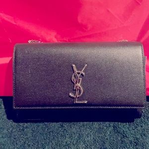 Black YSL Medium Kate Leather Chain Bag